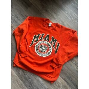 Vintage 80s University of Miami Hurricanes
Crewneck Sweatshirt USA XL